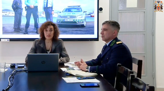 Audição da Sra. Comandante da Unidade Territorial dos Açores da GNR, Coronel Cláudia Margarida dos Santos, acompanhada pelo Sr. Chefe da Secção de Operações, Treino e Relações Públicas, Capitão Bruno Faria.