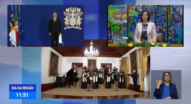 Cerimónia Evocativa do Dia da Região 2020 - Hinos - Coro Tibério Franco - Terra Chã
